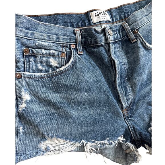 AGOLDE Parker‎ Vintage Cutoff Organic Denim Shorts in Rock Steady Size 29 - Picture 6 of 9